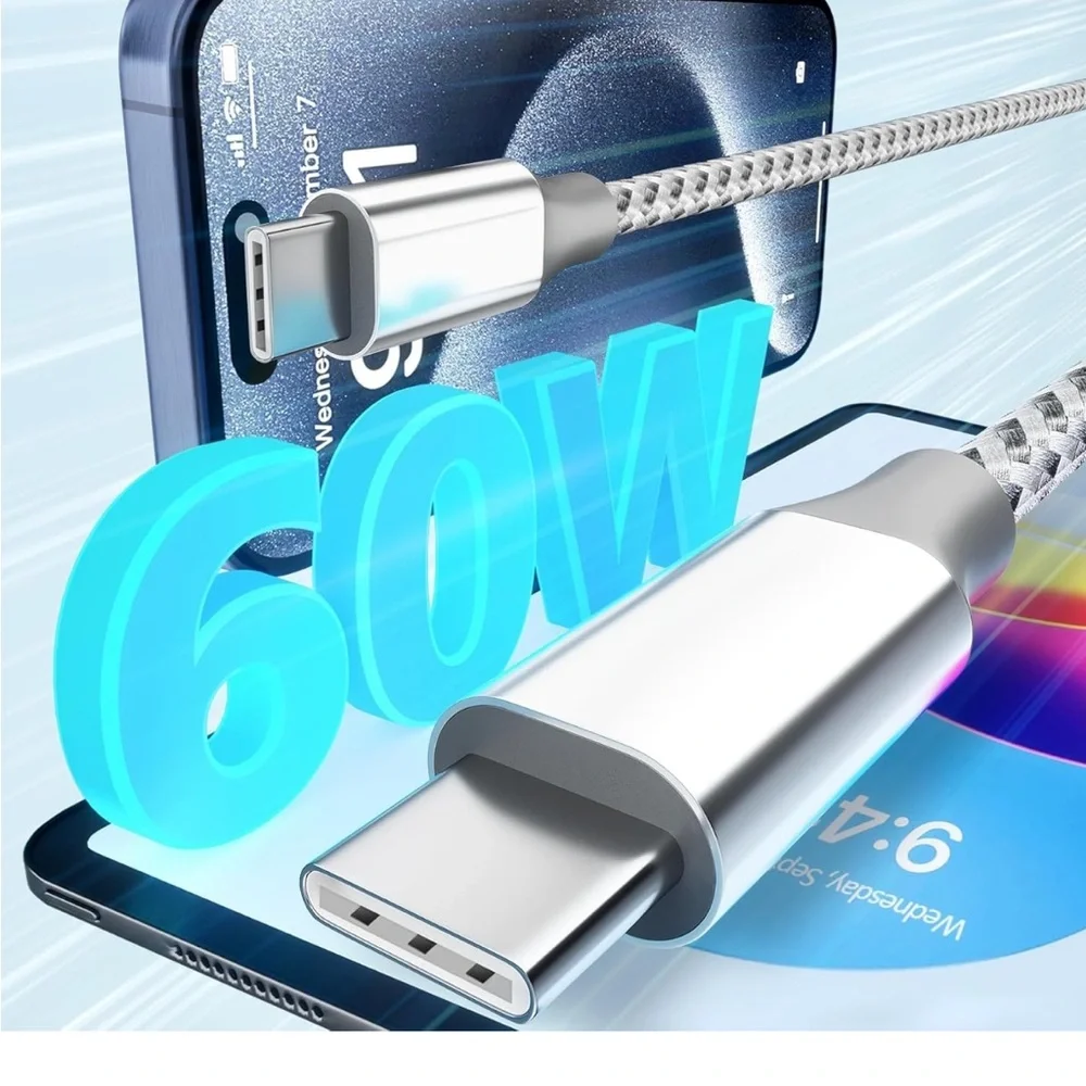 Braided USB Charging Cable - Silver